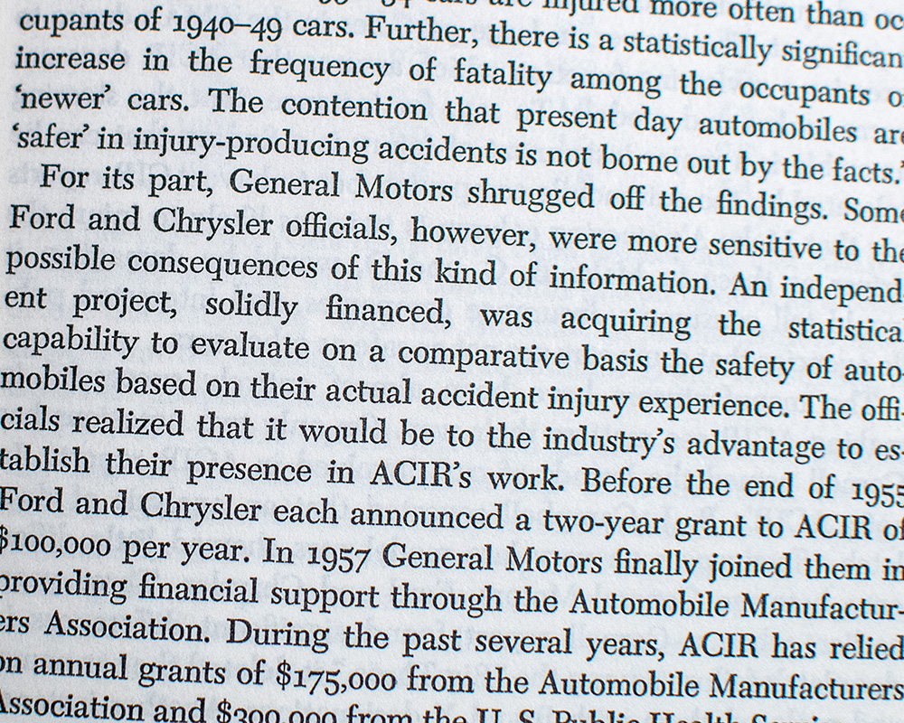 Unsafe At Any Speed: The Designed-In Dangers of the American Automobile.