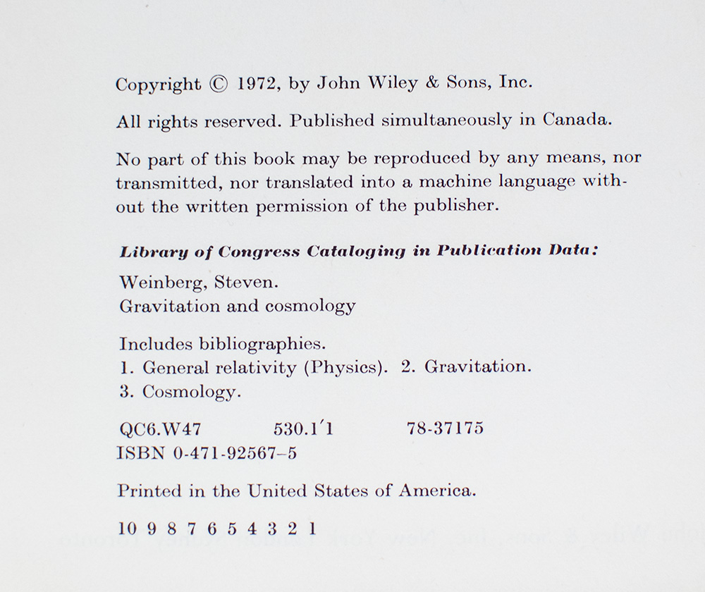 Gravitation And Cosmology: Principles and Applications of the General Theory of Relativity.