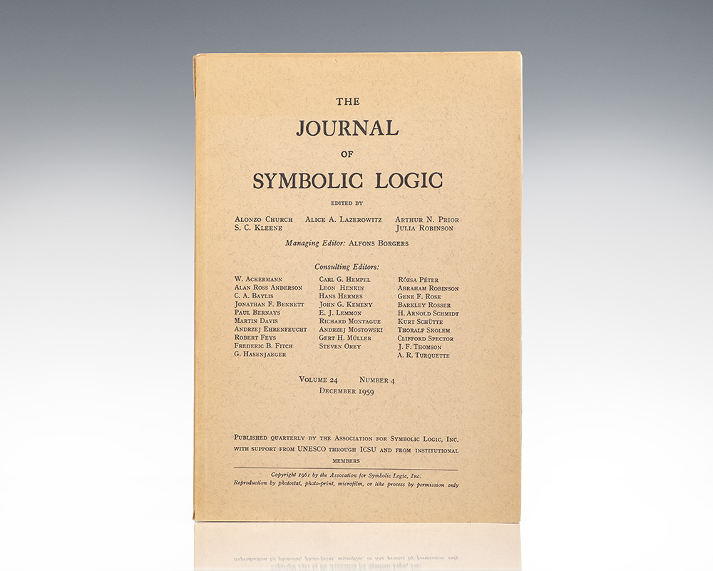 The Journal of Symbolic Logic: Distinguished Constituents; Semantical Analysis of Modal Logic; and The Problem of Entailment.
