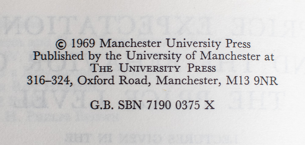 Price Expectations and the Behavior of the Price Level: Lectures Given in the University of Manchester.