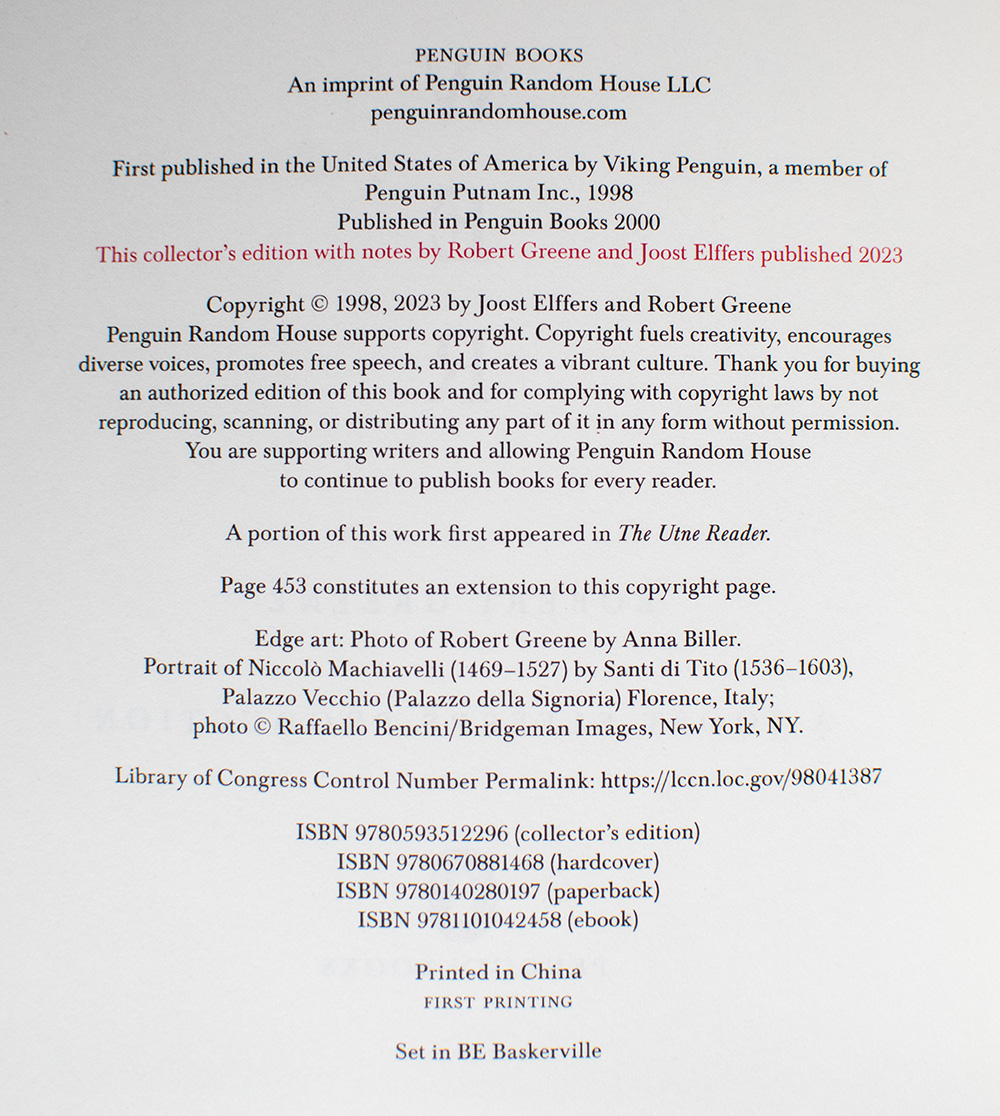 The 48 Laws of Power.
