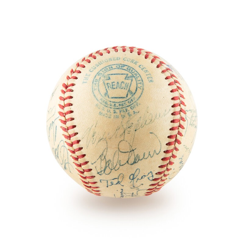 Baseball featuring classic player autographs