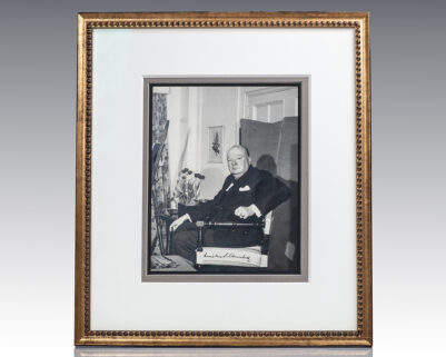Framed portrait of Winston Churchill