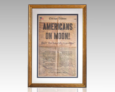 Neil Armstrong Signed Americans on Moon Chicago Tribune.