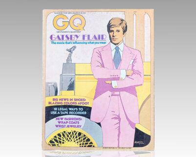1974 GQ: Gentlemen's Quarterly "Gatsby Flair" with Robert Redford Cover Illustration.