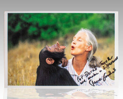 Jane Goodall Signed Photograph.