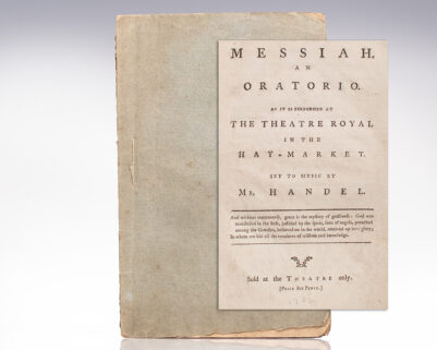 Messiah. An Oratorio. As it is Performed at the Theatre Royal in the Hay-Market. Set to Music by Mr. Handel.