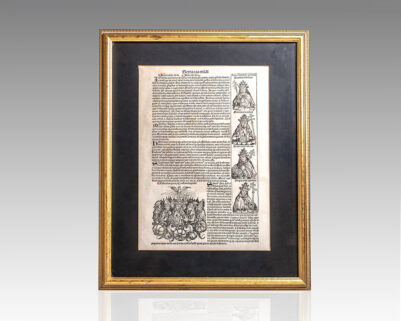 Framed Leaf From The Nuremberg Chronicle.