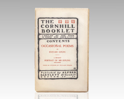 The Cornhill Booklet Volume One, Number Two: Occasional Poems by Rudyard Kipling.