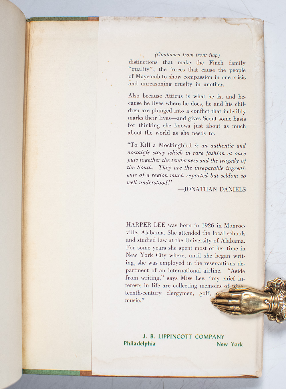 To Kill A Mockingbird.