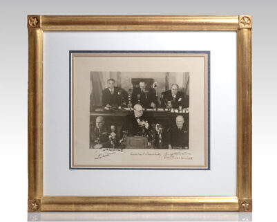 Winston Churchill and Dwight D. Eisenhower Allied Leaders Signed Photograph.