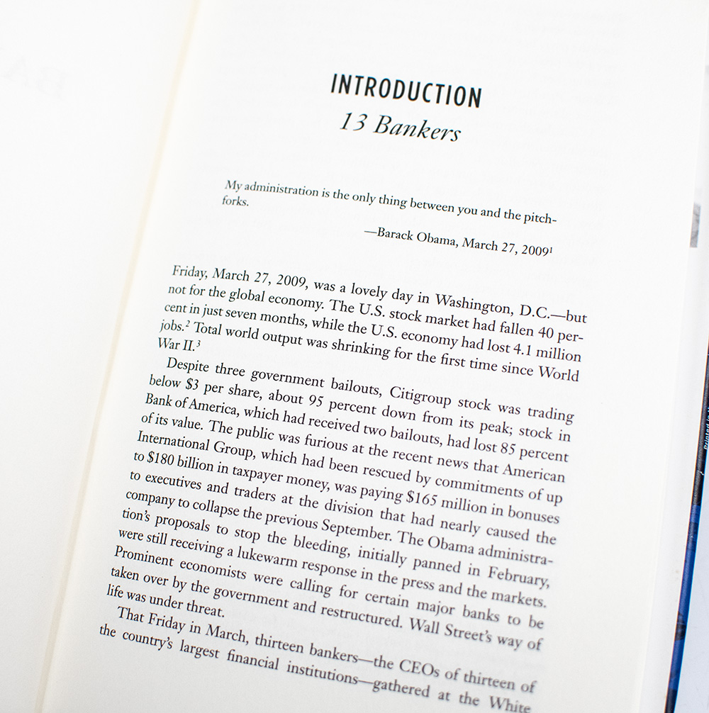13 Bankers: The Wall Street Takeover and the Next Financial Meltdown.