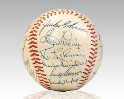 1956 Jackie Robinson and Brooklyn Dodgers Team Signed Baseball.