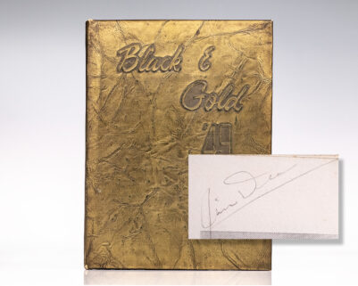 James Dean Signed 1949 Black and Gold Fairmount High School Yearbook.