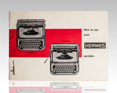 Jack Kerouac's Personally Owned Hermes 3000 Typewriter Manual and Repair Slip.
