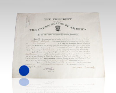 Theodore Roosevelt & William Howard Taft Signed Military Appointment.