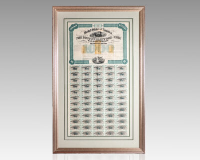 Boston, Hartford, and Erie Rail Road Company Bond.