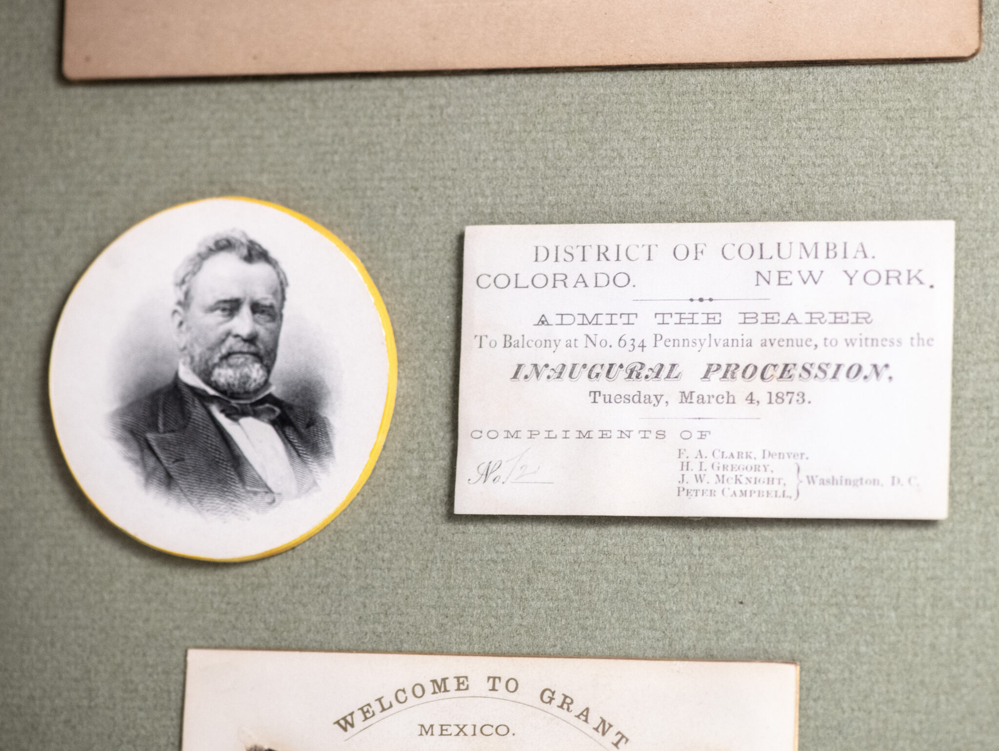 Ulysses S. Grant Signed Letter and Inaugural Ticket.