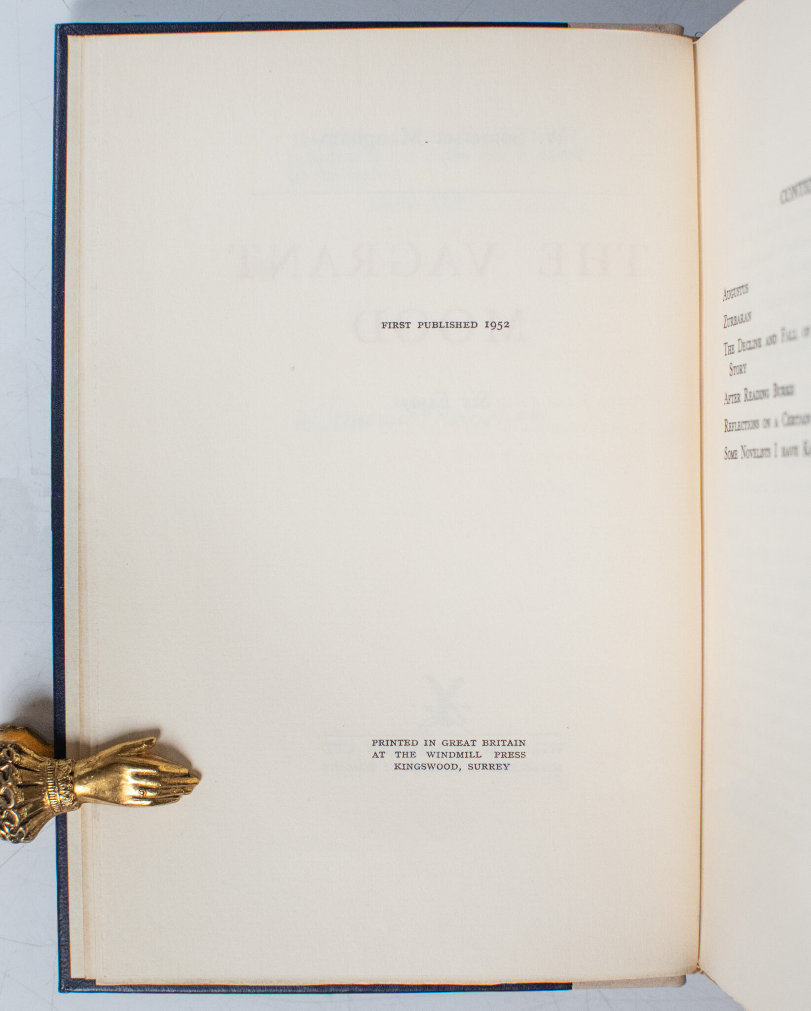 The Vagrant Mood: Six Essays.