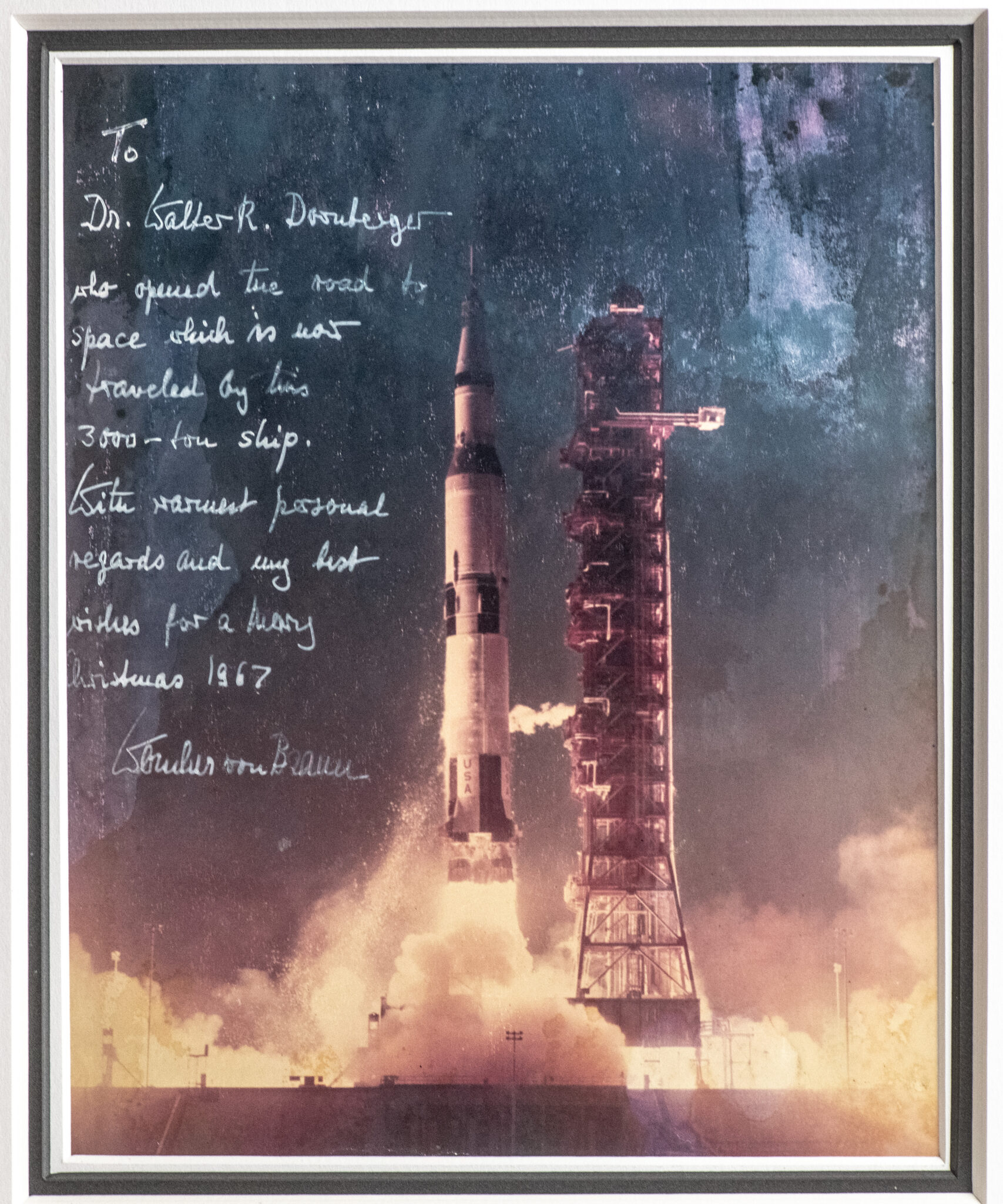 Wernher von Braun Apollo 4 Signed Photograph.