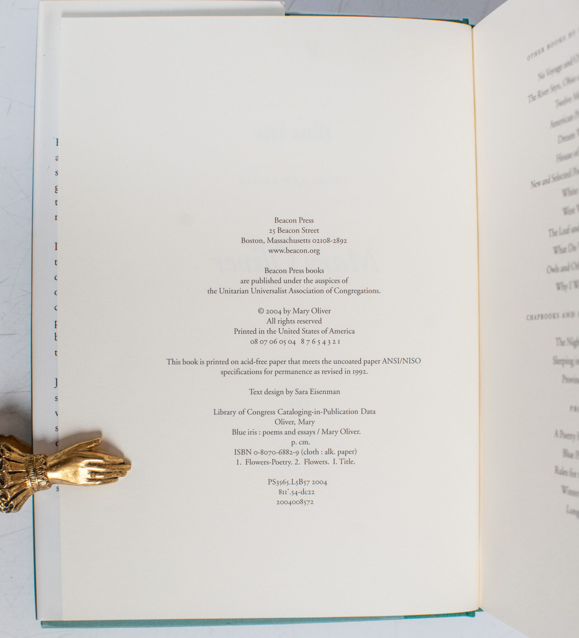 Blue Iris: Poems and Essays.