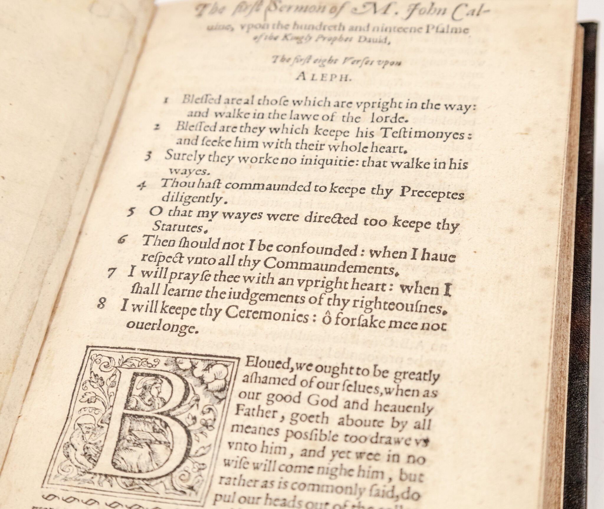 Two and twentie Sermons of Maister John Calvin. In which Sermons is most religiously handled, the hundredth and nineteenth Psalme of David, by eight verses aparte according to the Hebrewe alphabet.
