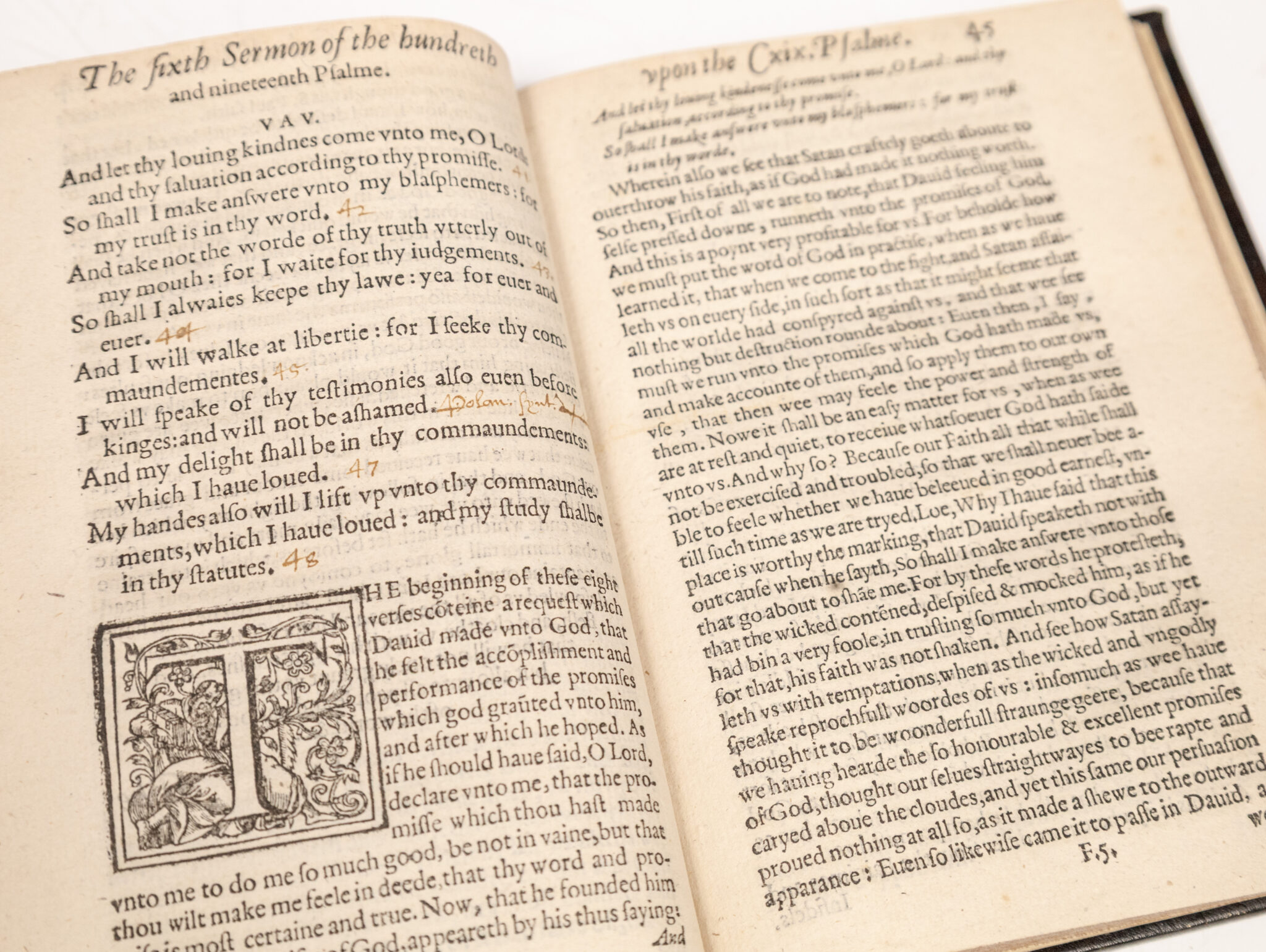 Two and twentie Sermons of Maister John Calvin. In which Sermons is most religiously handled, the hundredth and nineteenth Psalme of David, by eight verses aparte according to the Hebrewe alphabet.