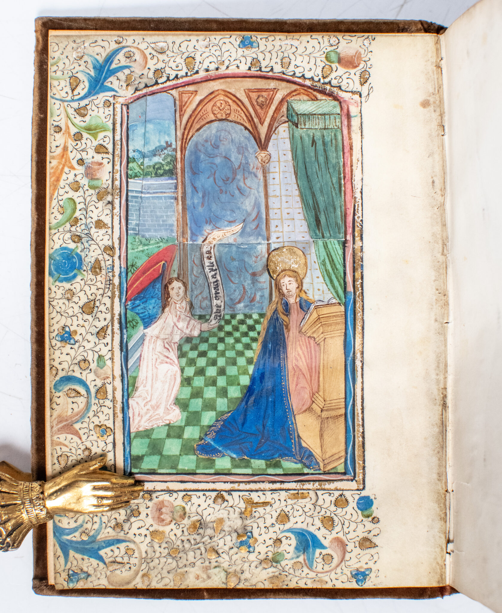 Thirteenth to Fifteenth Century Illuminated Book of Hours Leaf Book.