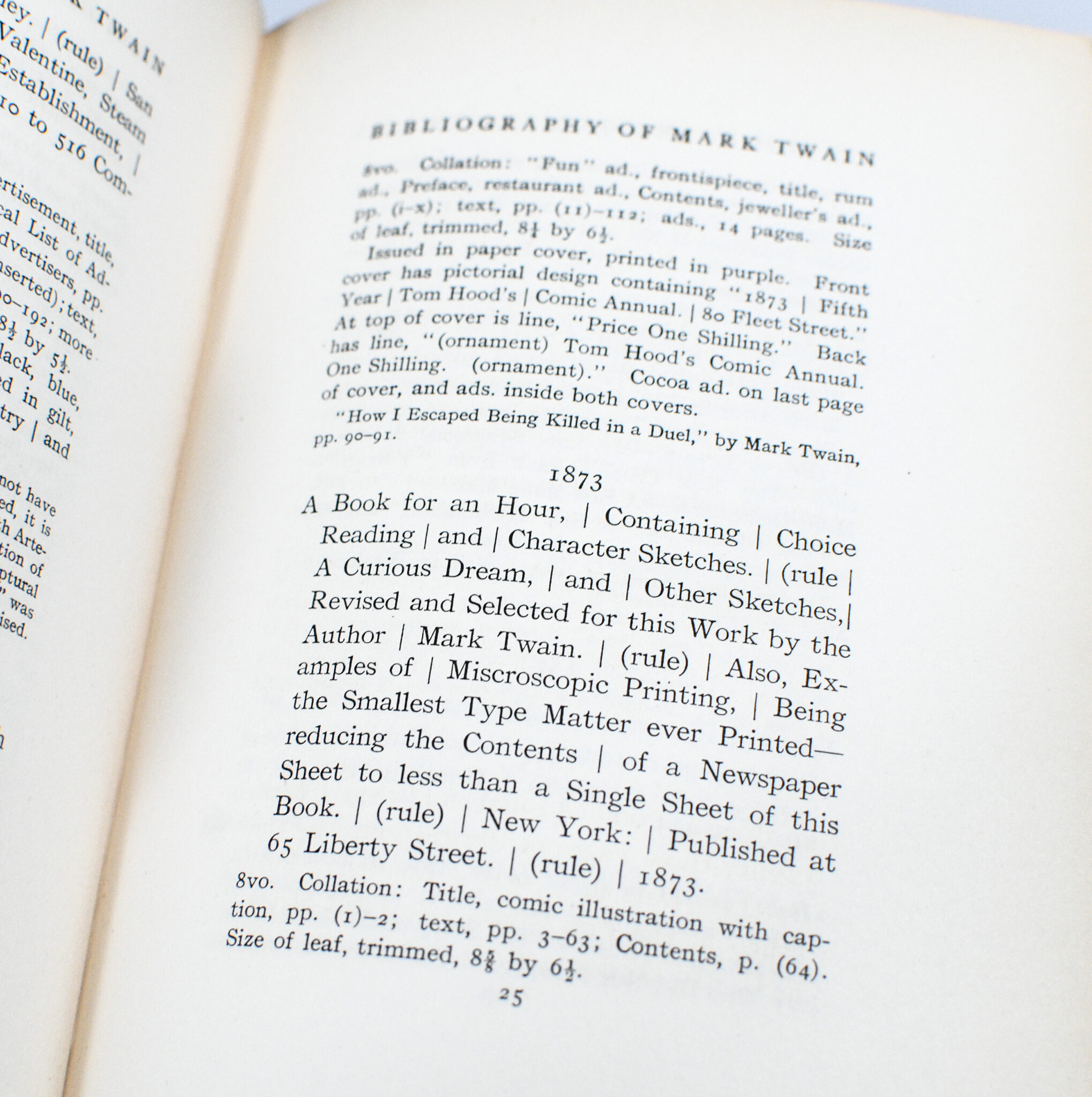A Bibliography of the Work of Mark Twain: Samuel Langhorne Clemens.