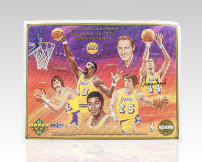 Jerry West Signed Los Angeles Lakers Upper Deck Limited Edition Collector Series 1991-92 Autograph Sheet.