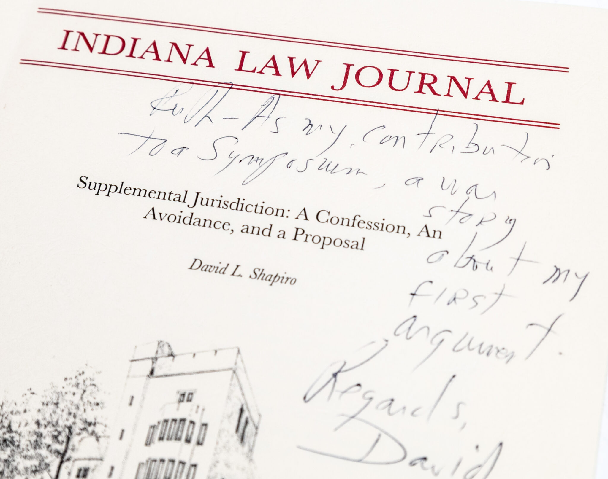 Indiana Law Journal; Supplemental Jurisdiction: A Confession, an Avoidance, and a Proposal.