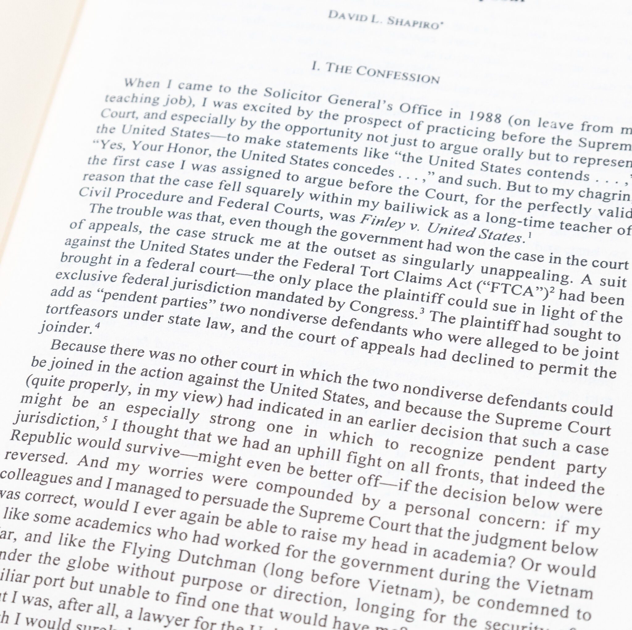 Indiana Law Journal; Supplemental Jurisdiction: A Confession, an Avoidance, and a Proposal.