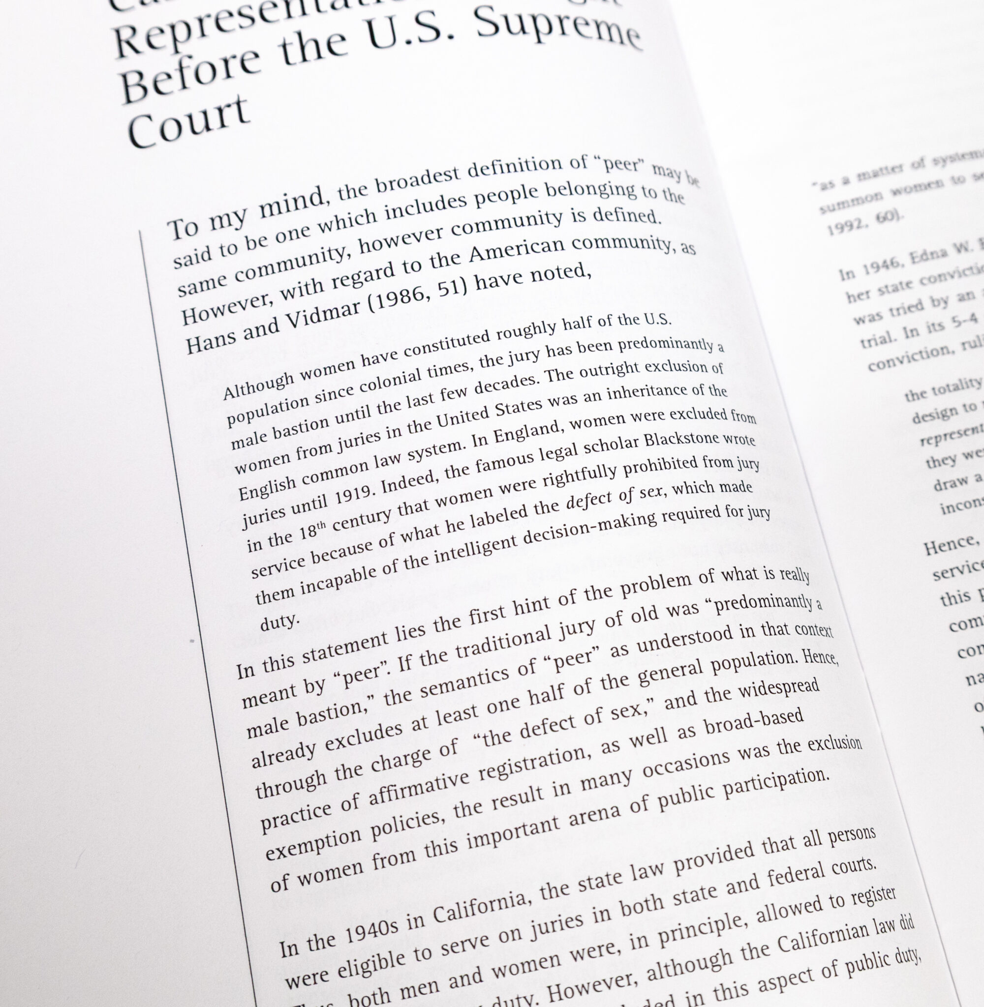 Not Among Peers: The Judicial Construction of Rights and Gender Roles.