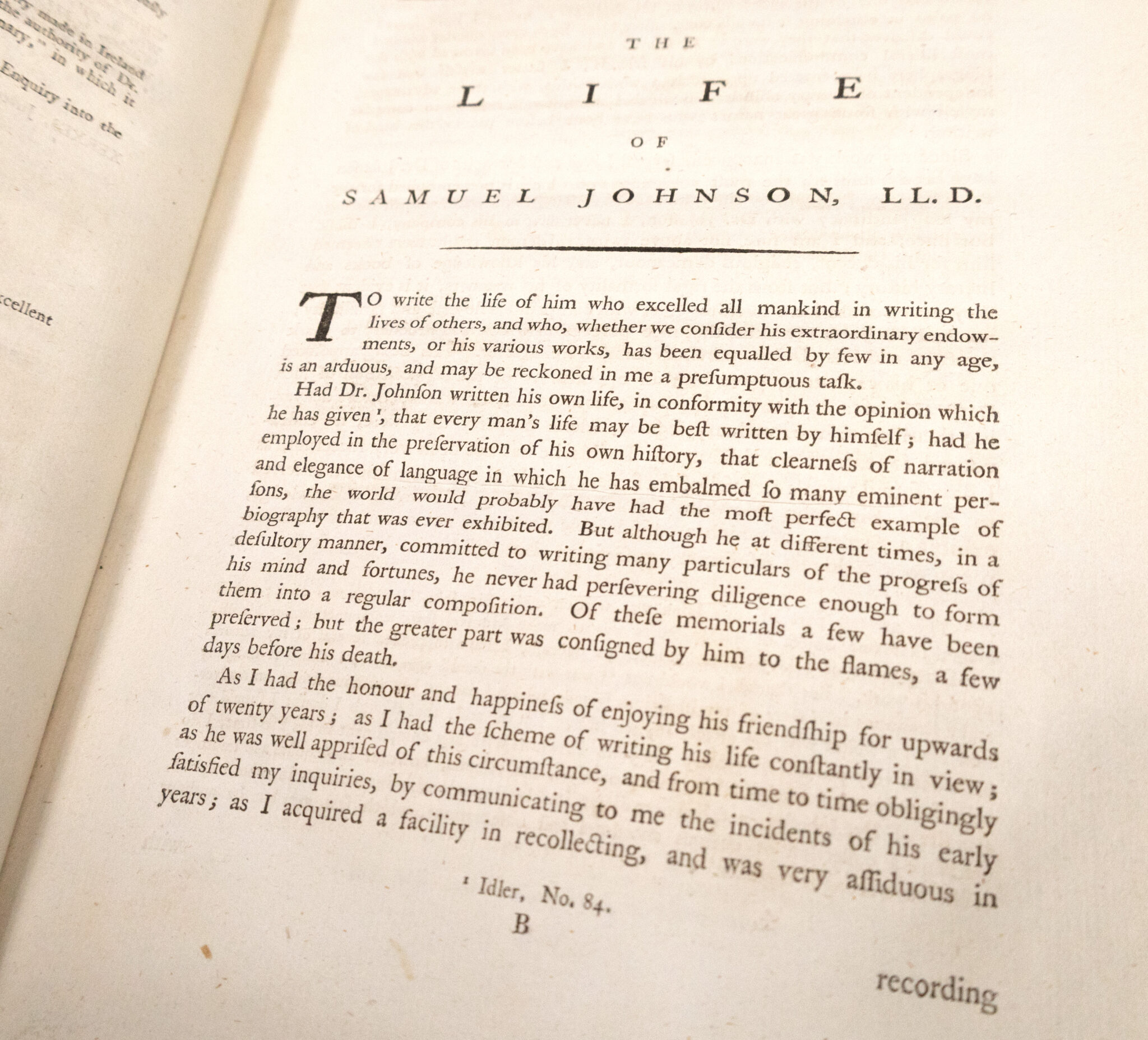 The Life of Samuel Johnson, LL.D. Comprehending an Account of his Studies and Numerous Works, in Chronological Order...
