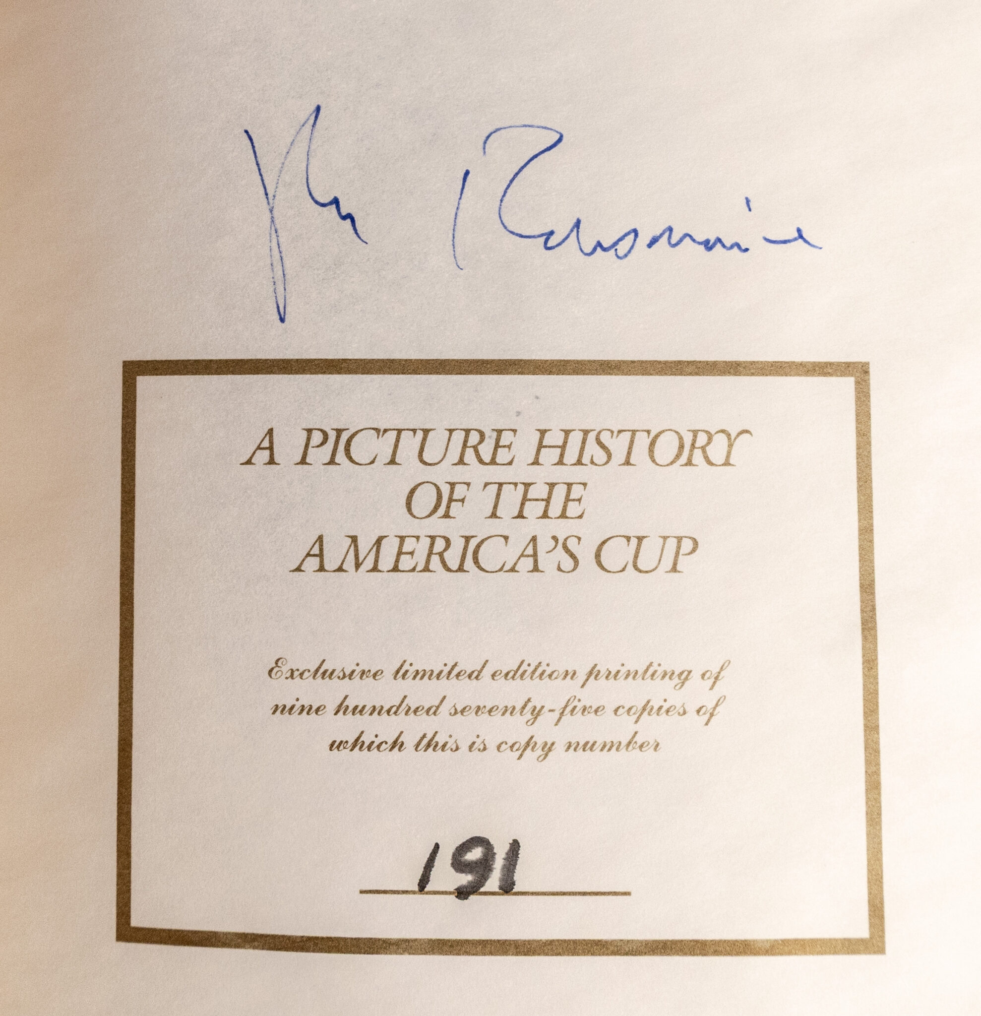 A Picture History of the America's Cup.