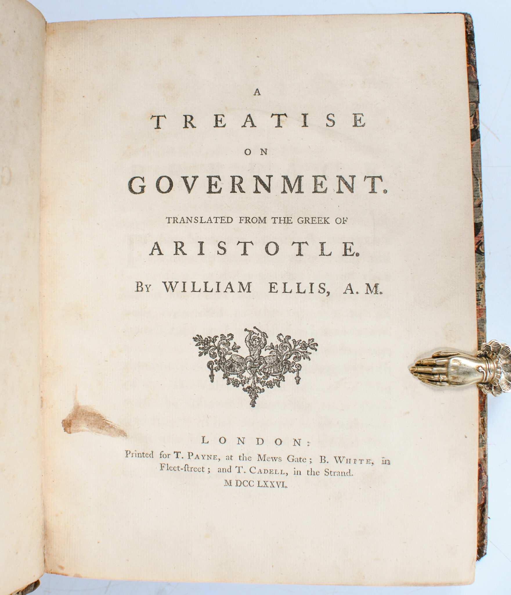 A Treatise on Government. Translated From The Greek of Aristotle.