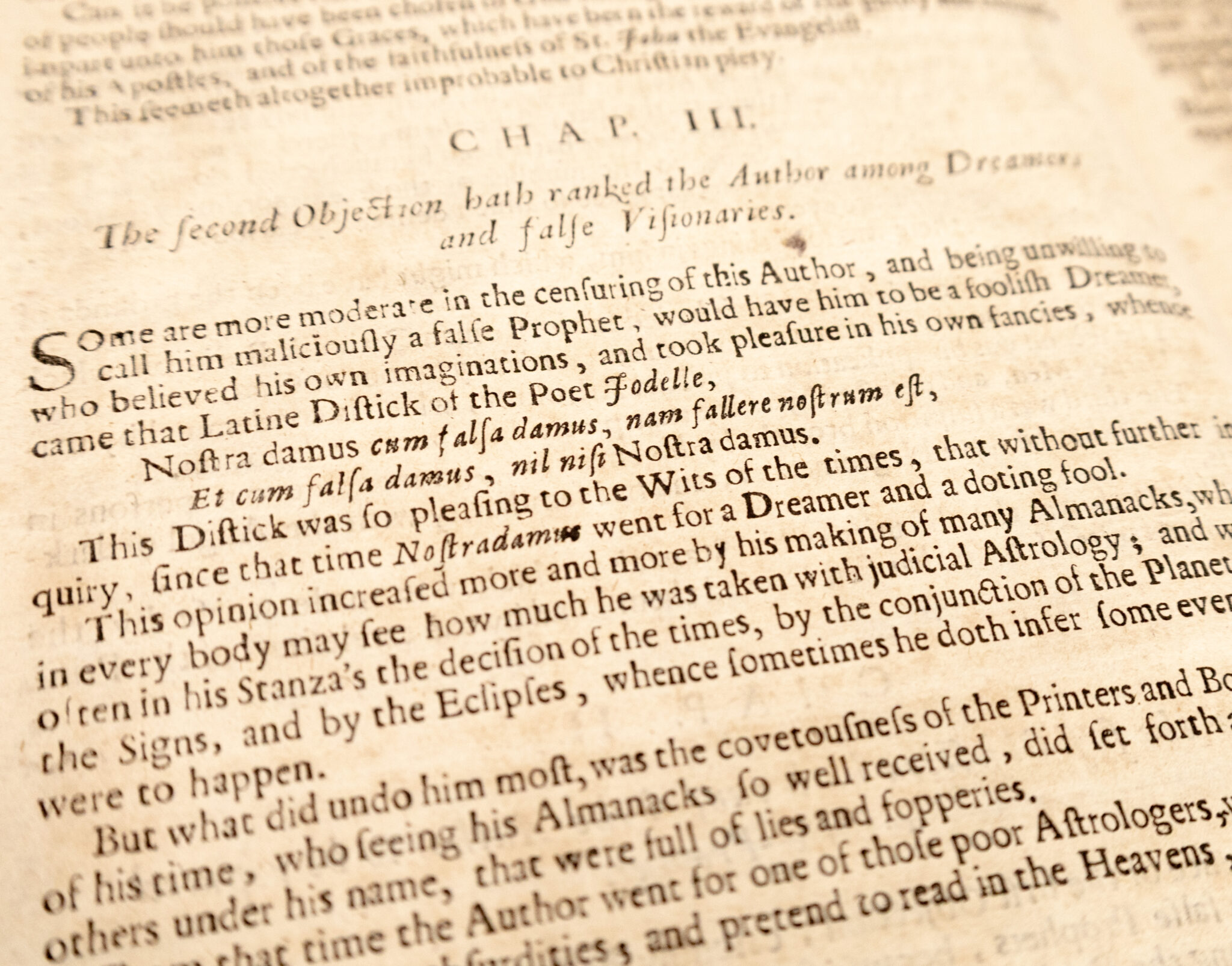 True Prophecies or Prognostications of Michael Nostradamus Physician to Henry II. Francis II. and Charles IX. Kings of France, and one of the best Astronomers that ever were. A Work full of Curiosity and Learning.