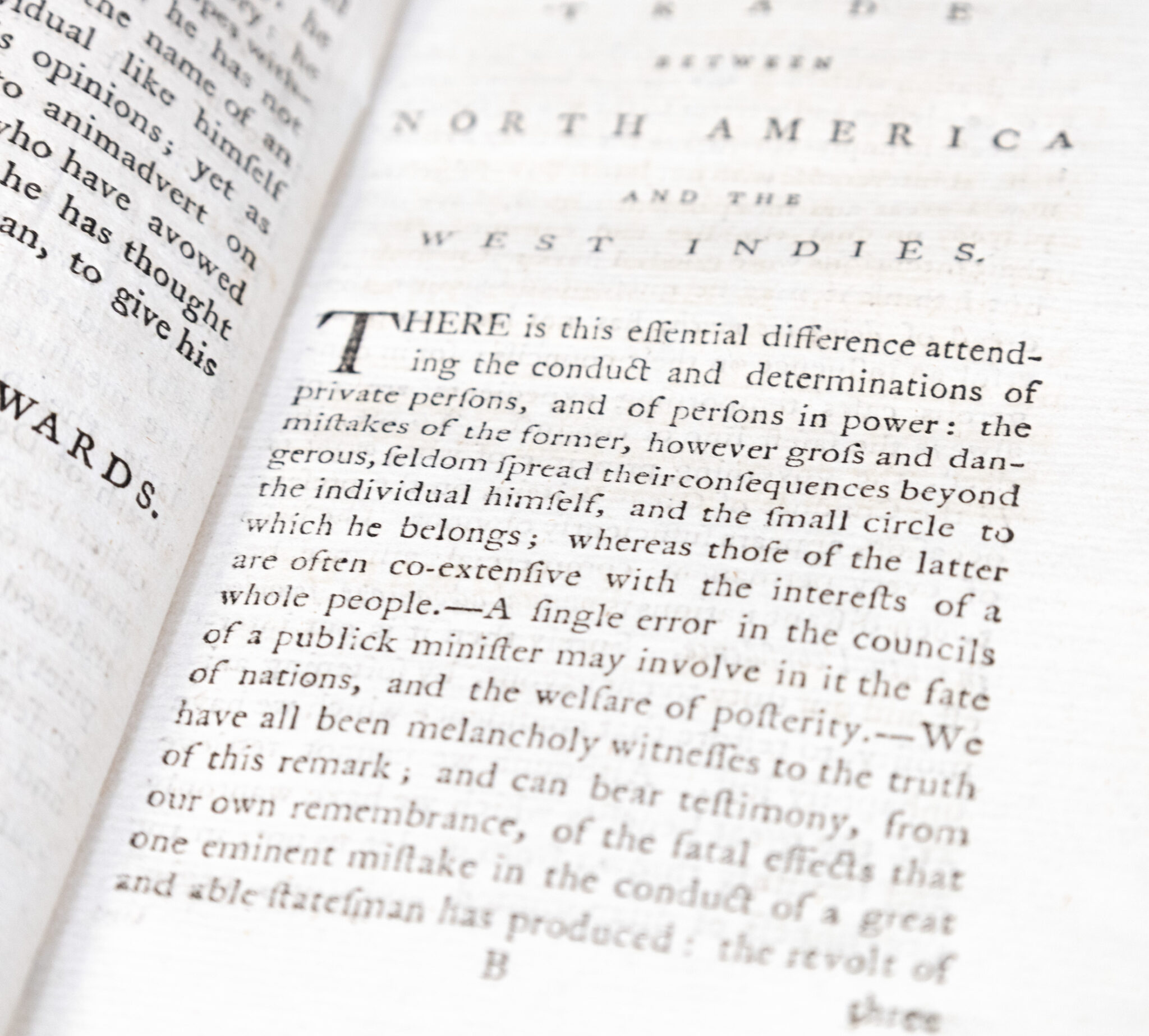 Thoughts on the late Proceedings of Government, Respecting the Trade of the West India Islands with the United States of North America.