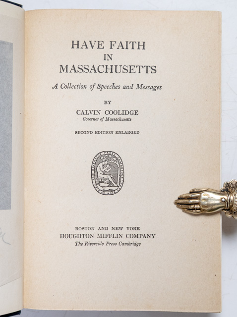 Have Faith in Massachusetts: A Collection of Speeches and Messages.
