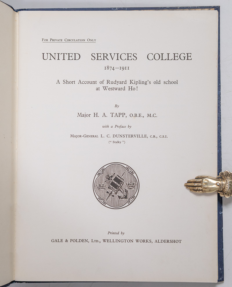 United Services College 1874-1911. A Short Account of Rudyard Kipling's Old School at Westward Ho!