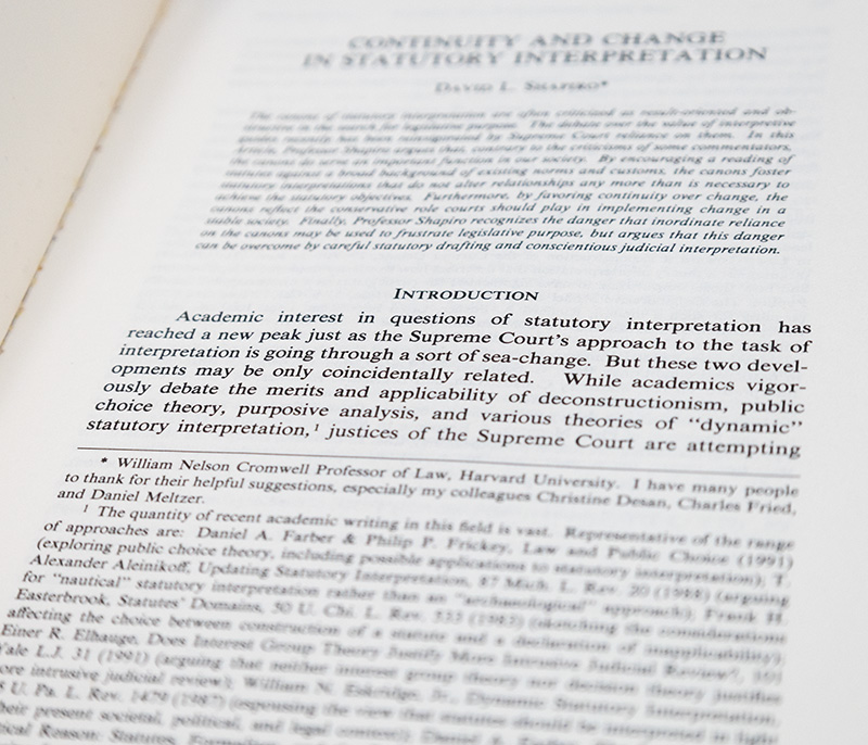 New York University Law Review: Continuity and Change in Statutory Interpretation.