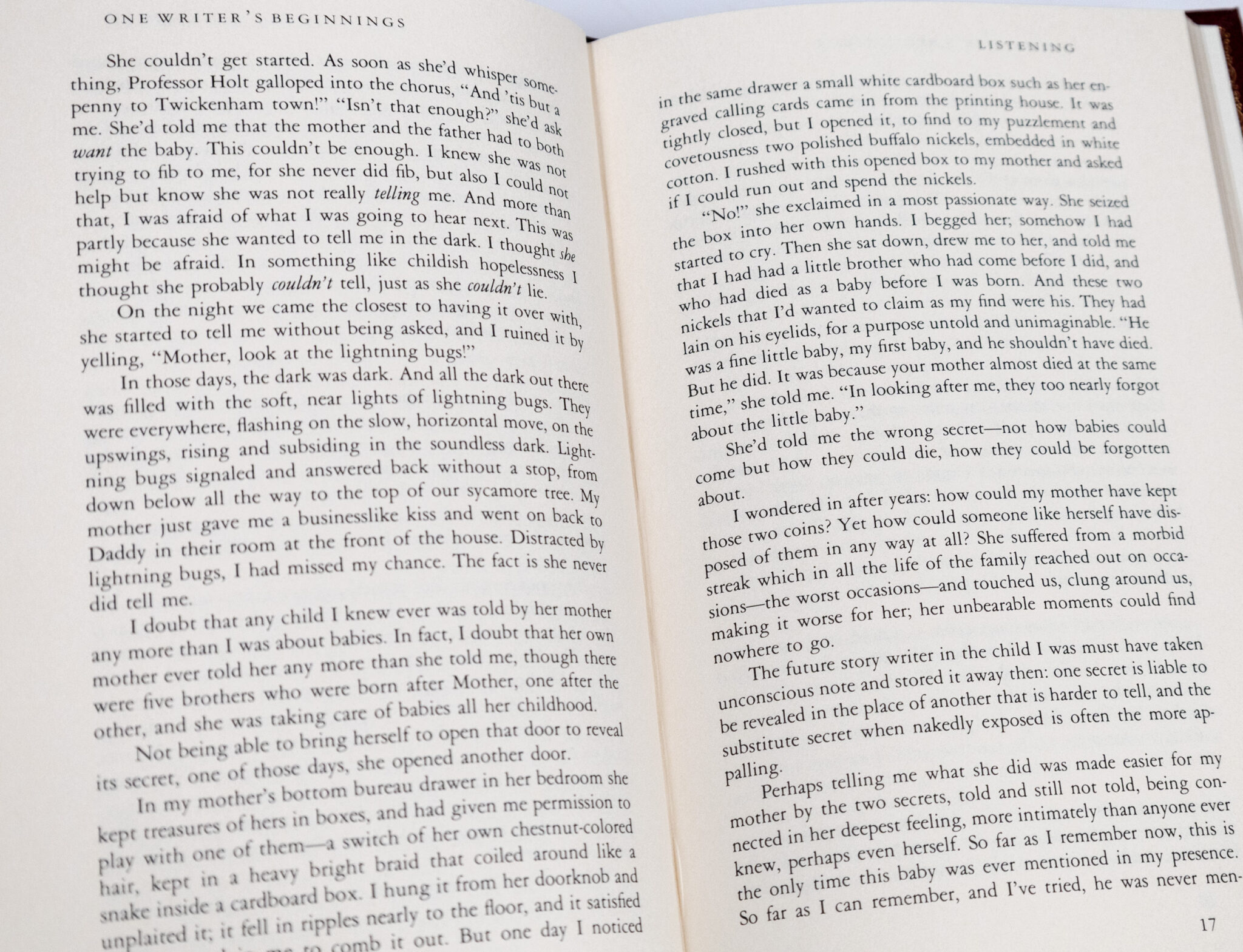 One Writer's Beginnings.