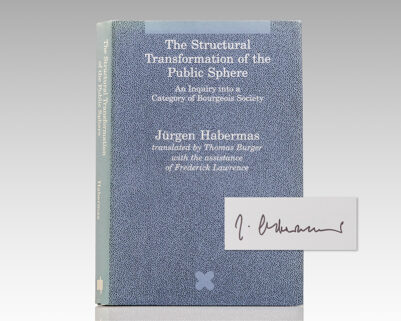 The Structural Transformation of the Public Sphere: An Inquiry into a Category of Bourgeois Society.