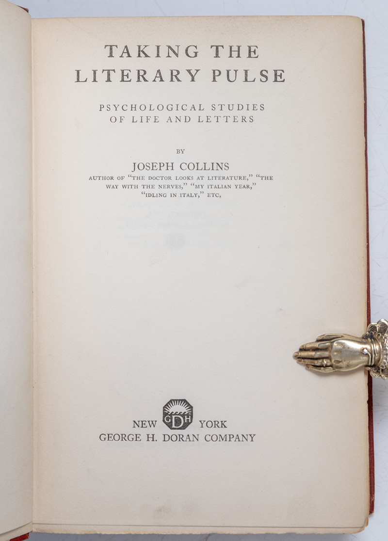 Taking the Literary Pulse: Psychological Studies of Life and Letters.
