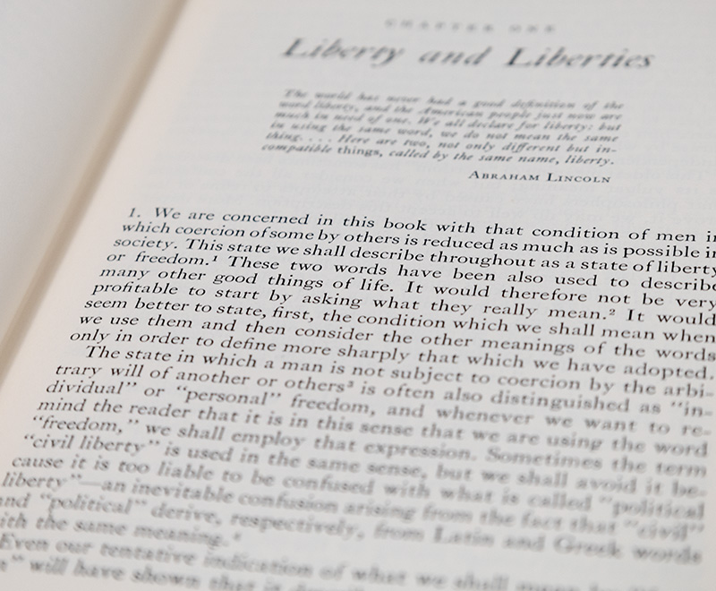The Constitution of Liberty.