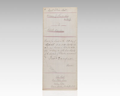 Frederick Douglass Document Signed.
