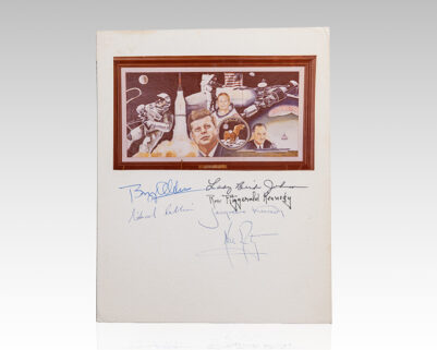 Apollo 11 Crew, Lady Bird Johnson, Rose Fitzgerald Kennedy, and Jackie Kennedy Signed Apollo Program Image.