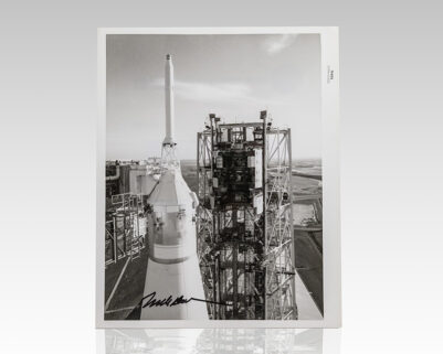 Frank Borman Signed “Apollo 8 On Pad” Photograph.