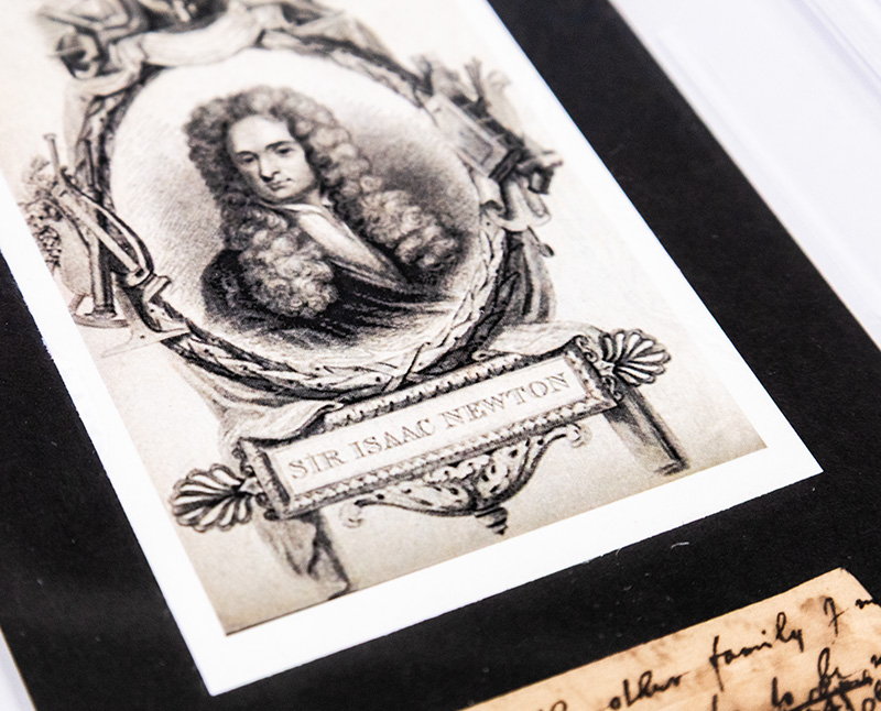 Sir Isaac Newton Autograph Manuscript Fragment on the Newton Family Lineage.