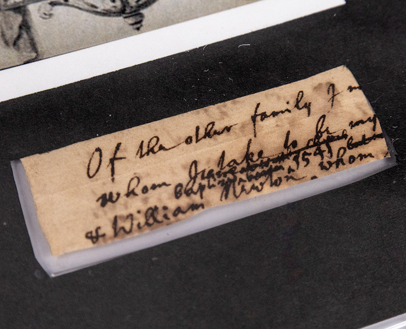 Sir Isaac Newton Autograph Manuscript Fragment on the Newton Family Lineage.